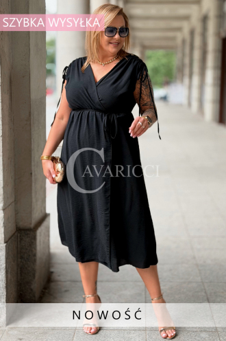 TUNIA Sommerkleid Schwarz mit Rose – Elegant & Bequem