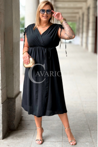 TUNIA Sommerkleid Schwarz mit Rose – Elegant & Bequem