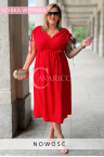 TUNIA Kleid – Sommerliche Form mit dekorativer Rose, weiches Material und Bewegungsfreiheit für jeden Tag Farbe Rot