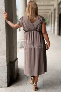 Kleid TUNIA Fango – Sommerkleid mit Rose & Wickelausschnitt