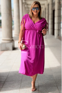 Kleid TUNIA Fuchsia – Sommerkleid mit Rose, weich & bequem