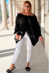 Bluse GIADA Schwarz – Exklusive Boho Plus Size Bluse
