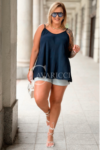 Bluse MARIELLA Plus Size – Luftig & Locker, Marineblau