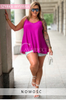 Bluse MARIELLA – Luftige Form für Shorts, Rückenausschnitt und weich an die Figur anschmiegender Schnitt Farbe Fuchsia