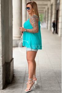 Bluse MARIELLA Türkis – Luftig & Leicht | Plus Size Mode