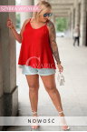 Bluse MARIELLA – Luftige Form zu Shorts, Rückenausschnitt und weich an die Figur anschmiegender Schnitt Farbe Rot