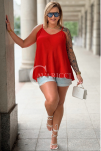 Bluse MARIELLA Rot – Luftige Plus Size Bluse für Sommer