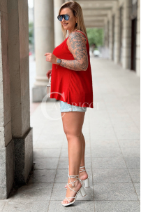 Bluse MARIELLA Rot – Luftige Plus Size Bluse für Sommer