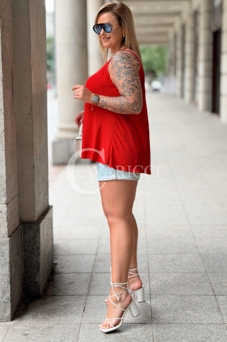 Bluse MARIELLA Rot – Luftige Plus Size Bluse für Sommer
