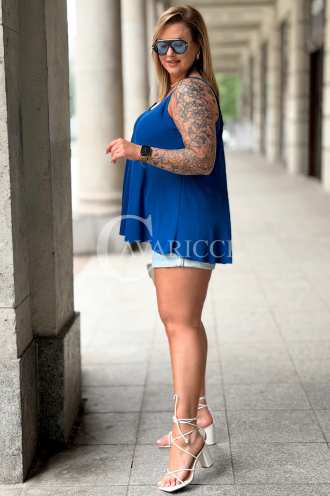 Bluse MARIELLA Plus Size – Luftig & Leicht in Kornblume