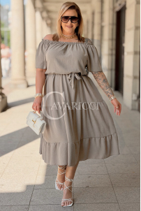 ALTEA Sommerkleid Schulterfrei mit Volant in Fango