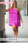 MARIETTA Kleid – Lockeres Mini mit Volant, Umspielt Sanft die Figur und Bietet Vollen Komfort Farbe Fuchsia