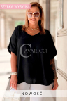 Neuheit! Oversize-Bluse HORTENSIA mit seitlicher Schnürung Farbe Schwarz