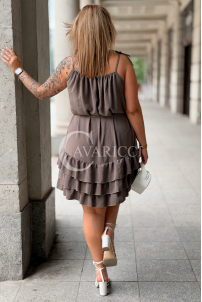 XENIA Sommerkleid mit Volants & Bindeband – Fango