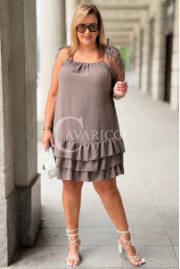 XENIA Sommerkleid mit Volants & Bindeband – Fango