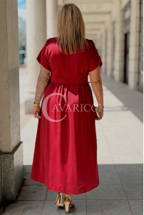 Kleid NADIA Bordeaux – Elegantes Hemdblusenkleid Midi