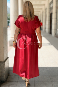 Kleid NADIA Bordeaux – Elegantes Hemdblusenkleid Midi