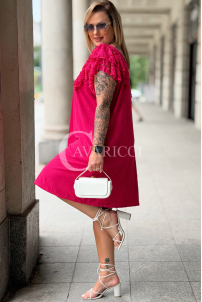 CIFANNIA Sommerkleid Rosa – Locker mit Spitzenärmeln & Taschen