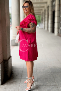 CIFANNIA Sommerkleid Rosa – Locker mit Spitzenärmeln & Taschen