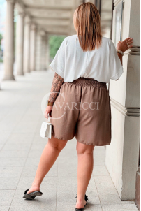 Lockere HEBE-Shorts Plus Size – Gummibund & Taschen, Fango