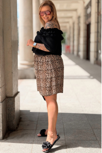 Zumba Shorts Plus Size – Bermudas mit Taschen, Panther