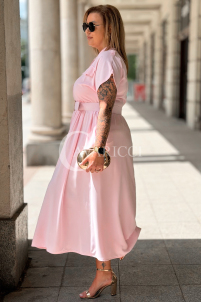 Premium Kleid NADIA – Hemdblusenkleid Midi in Rosa
