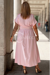 Premium Kleid NADIA – Hemdblusenkleid Midi in Rosa