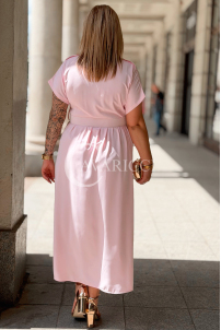 Premium Kleid NADIA – Hemdblusenkleid Midi in Rosa