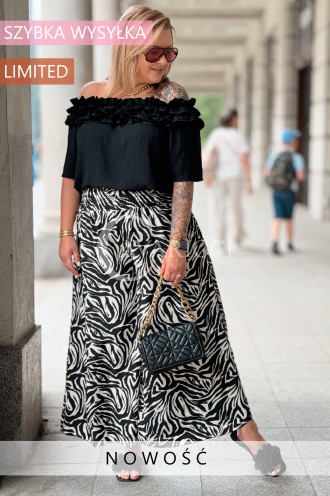 ZALMA Palazzo-Hose im Zebra-Muster – Bequem & Elastisch
