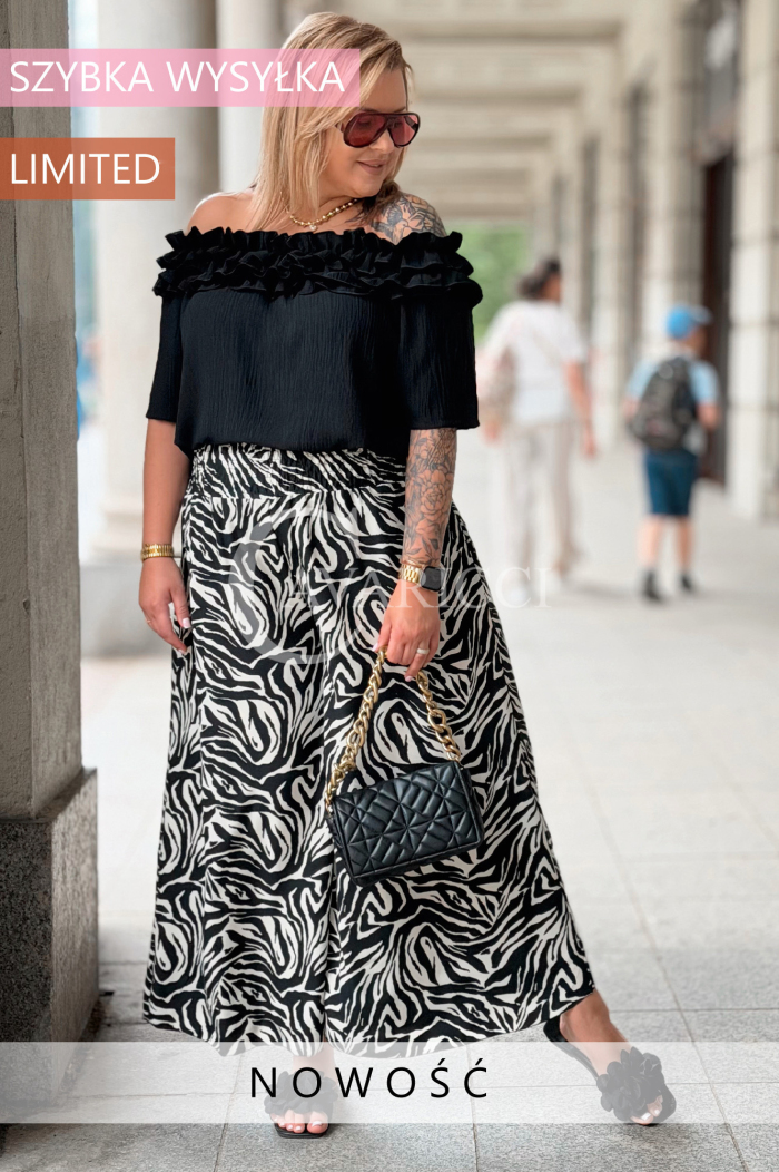 ZALMA Palazzo-Hose im Zebra-Muster – Bequem & Elastisch