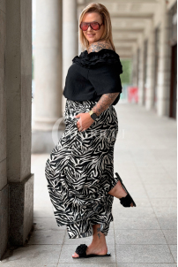 ZALMA Palazzo-Hose im Zebra-Muster – Bequem & Elastisch