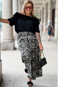 ZALMA Palazzo-Hose im Zebra-Muster – Bequem & Elastisch