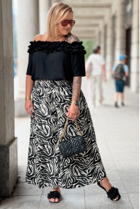 ZALMA Palazzo-Hose im Zebra-Muster – Bequem & Elastisch