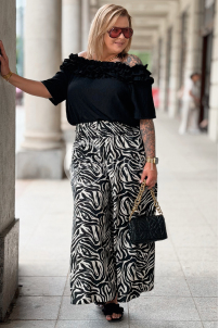 ZALMA Palazzo-Hose im Zebra-Muster – Bequem & Elastisch