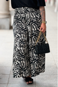 ZALMA Palazzo-Hose im Zebra-Muster – Bequem & Elastisch