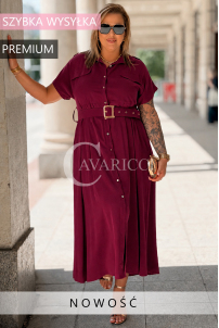 Premium-Kleid NADIA – Hemdblusen Midikleid in Purpur