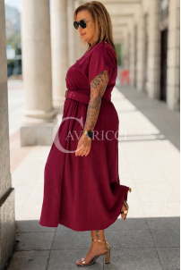 Premium-Kleid NADIA – Hemdblusen Midikleid in Purpur