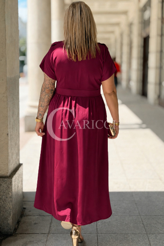 Premium-Kleid NADIA – Hemdblusen Midikleid in Purpur