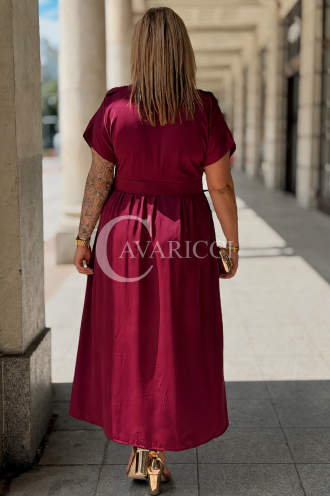 Premium-Kleid NADIA – Hemdblusen Midikleid in Purpur