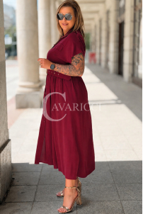 Premium-Kleid NADIA – Hemdblusen Midikleid in Purpur