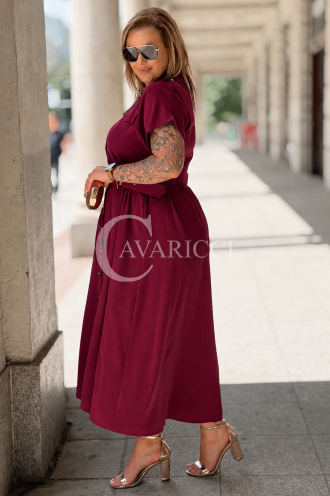 Premium-Kleid NADIA – Hemdblusen Midikleid in Purpur