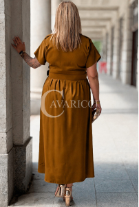 Kleid NADIA Premium – Midi Hemdblusen-Schnitt mit Gürtel