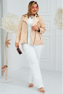 ROMINA Kleid in Beige – Große Größen | Cavaricci.de