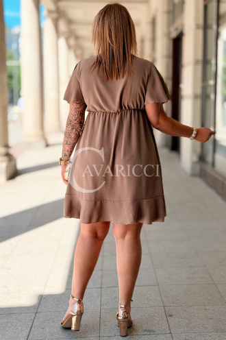 Kleid GILDA – Wickelausschnitt & Taillenband, Fango