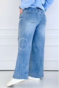 ZULE Jeans mit Gummibund & weitem Bein – hell & bequem