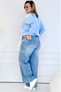 ZULE Jeans mit Gummibund & weitem Bein – hell & bequem