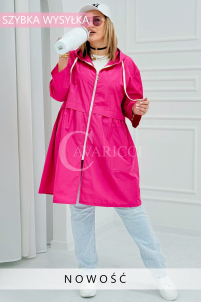 ALMIRA Frühlingsjacke mit Kapuze & Cape in Fuchsia