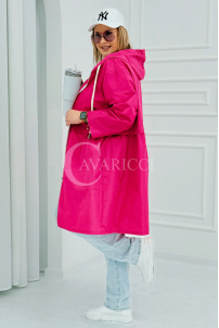 ALMIRA Frühlingsjacke mit Kapuze & Cape in Fuchsia