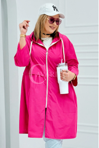 ALMIRA Frühlingsjacke mit Kapuze & Cape in Fuchsia