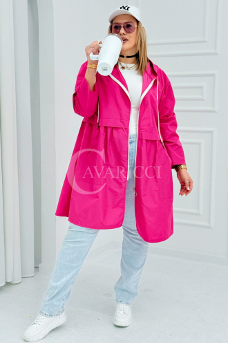 ALMIRA Frühlingsjacke mit Kapuze & Cape in Fuchsia
